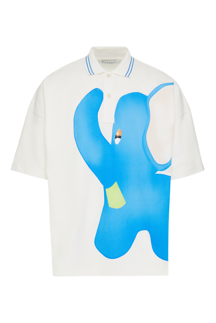 قميص بولو واسع بطبعة فيل